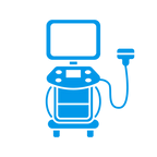 Equipamento ultrassonografia azul